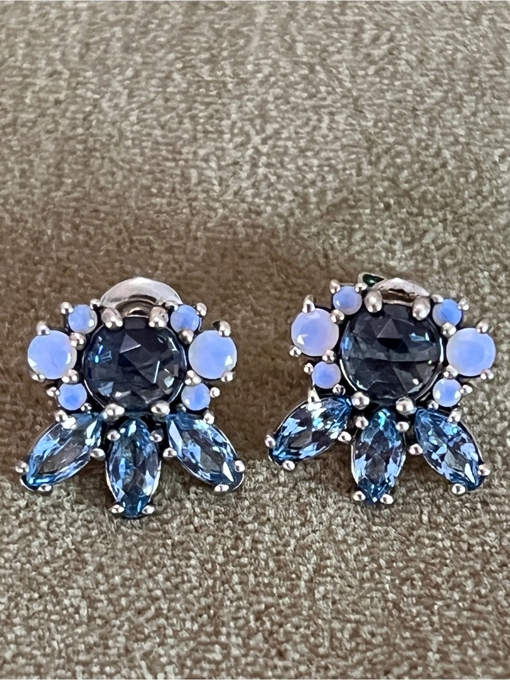 Pandora Ice Silver 925 Bling Formal Dainty Blue Navy Sparkle Classy Stud Earring
